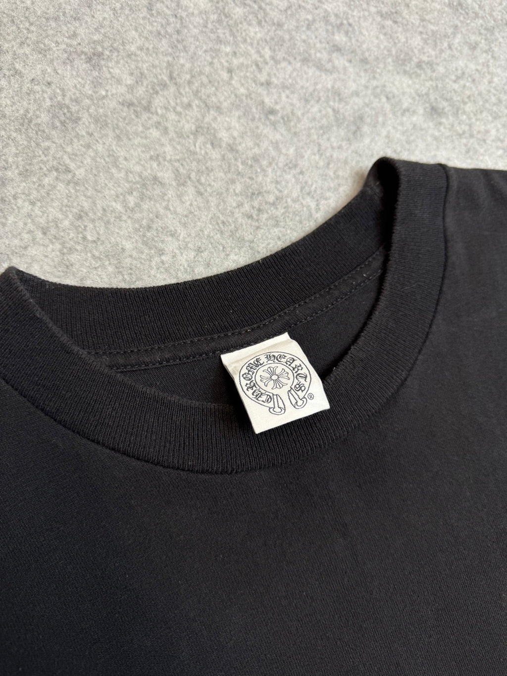 Vintage Chrome Hearts Cracked Horseshoe Pocket Tee Black/Blue