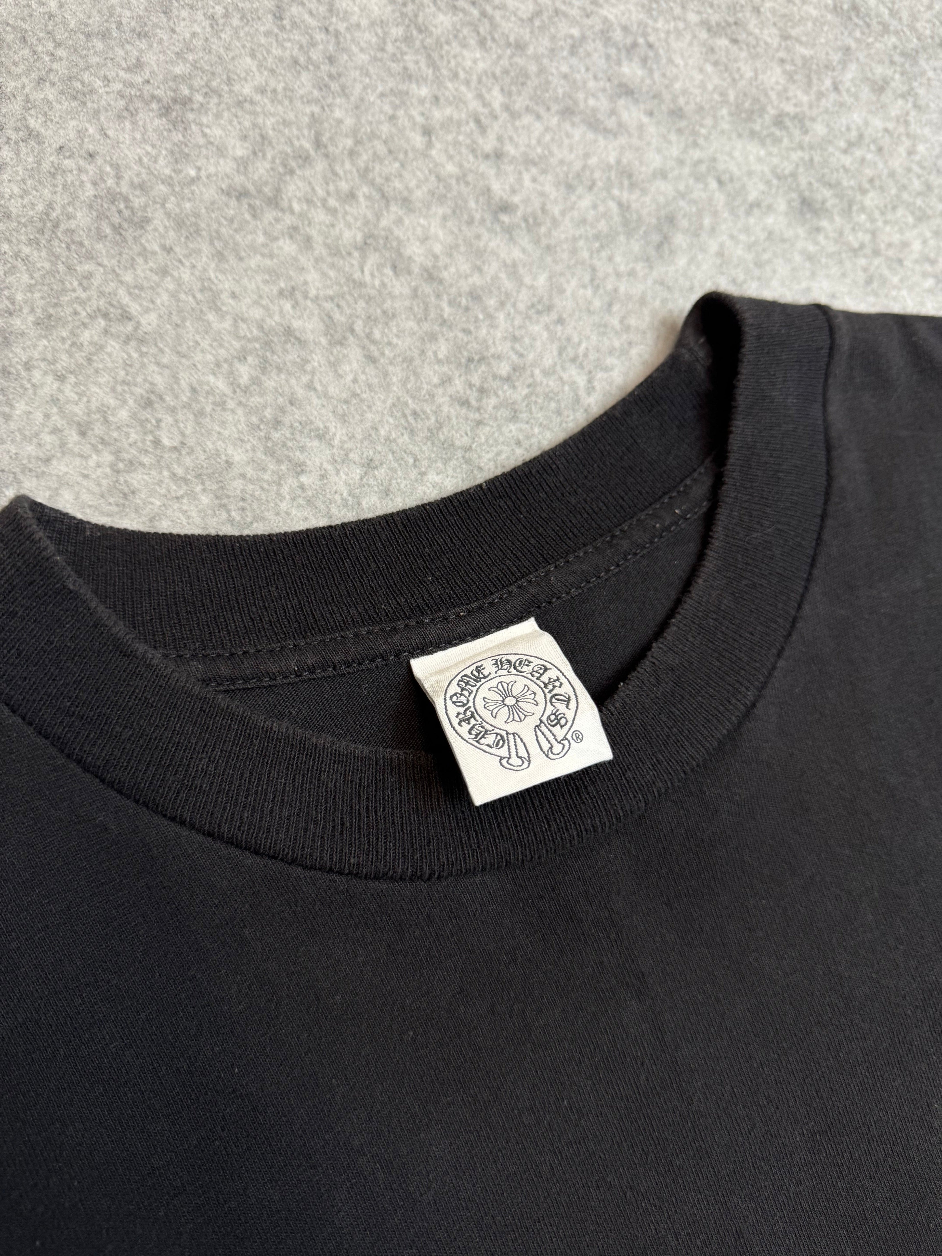 Vintage Chrome Hearts Cracked Horseshoe Pocket Tee Black/Blue