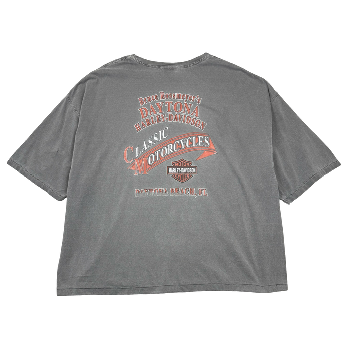 Vintage Harley Davidson Finish Flag Flame Tee Dark Grey | Vitnage Clothing Store Canada