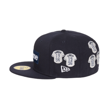 Supreme Jerseys Box Logo New Era Fitted Hat Navy