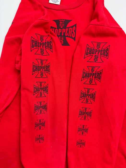 (L) Vintage 90s West Coast Choppers L/S Tee Red | Vitnage Clothing Store Canada