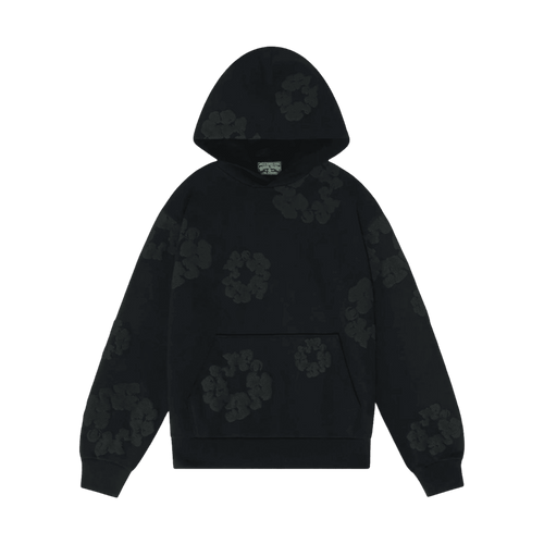 Denim Tears Cotton Wreath Hoodie Black Monochrome | Vintage Clothing Store Canada