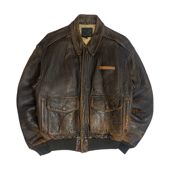 Vintage 1990 Avirex Leather Bomber Jacket | Vitnage Clothing Store Canada