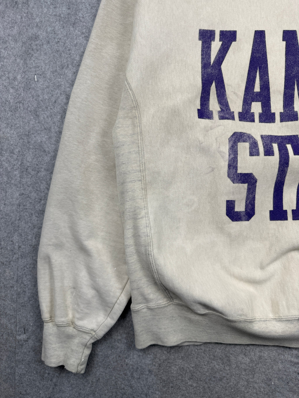 Vintage Kansas State Dyed Sweatshirt Cream