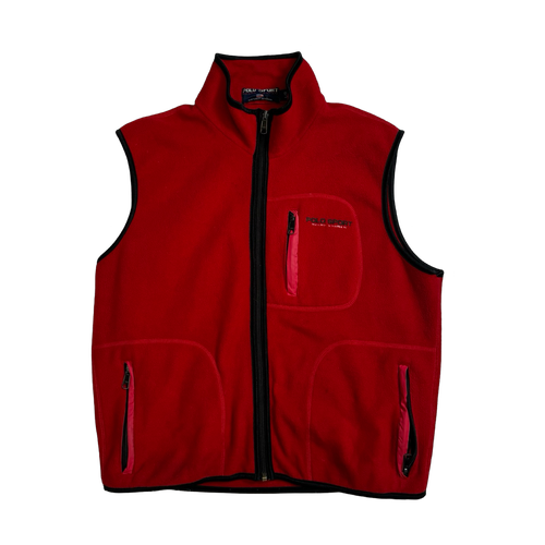 Vintage 90s Polo Sport Ralph Lauren Fleece Vest Red | Vintage Clothing Store Canada