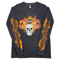 Vintage Harley Davidson Flame Sleeve Skulls L/S Tee Black