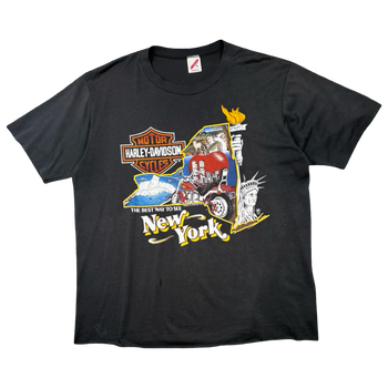 Vintage Harley Davidson The Best Way To See New York Tee Black