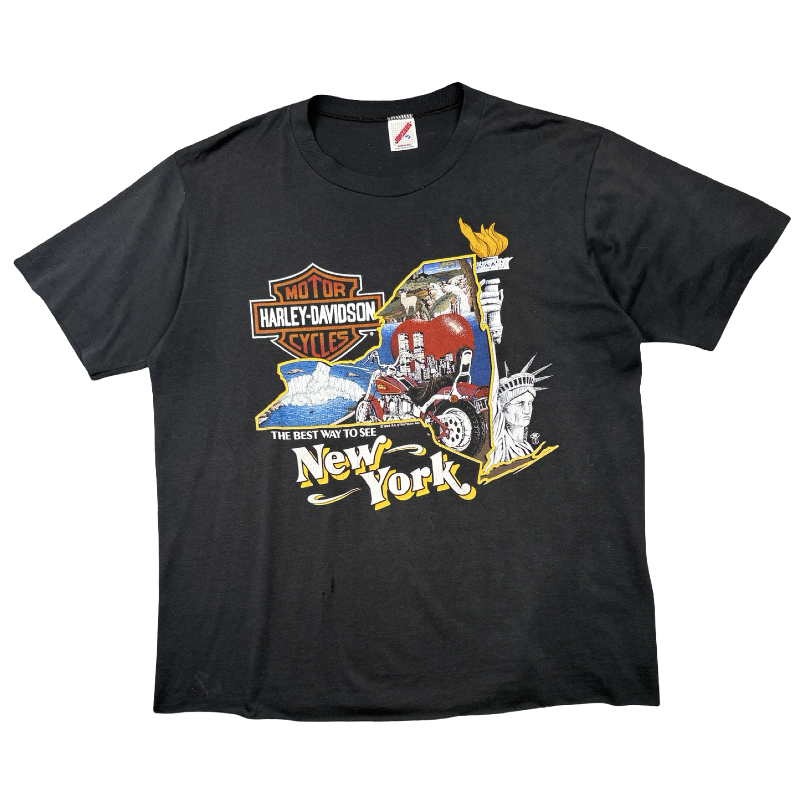 Vintage Harley Davidson The Best Way To See New York Tee Black
