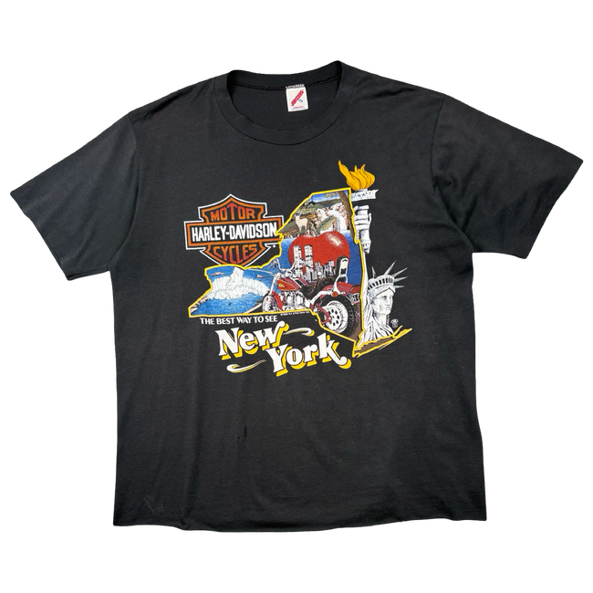 Vintage Harley Davidson The Best Way To See New York Tee Black