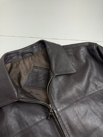 Vintage Balenciaga BB Paris Leather Jacket Brown