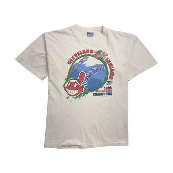 Vintage '95 MLB Cleveland Indians Championship Tee White