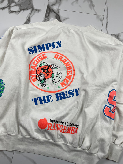 Vintage Bulletin Syracuse Orangemen Sweatshirt White | Vitnage Clothing Store Canada