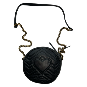 Gucci GG Marmont Mini Round Shoulder Bag Black