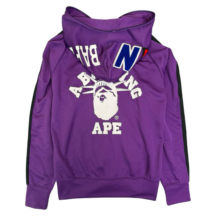 BAPE NYC Track Full Zip Hoodie Purple (USED) | Vitnage Clothing Store Canada