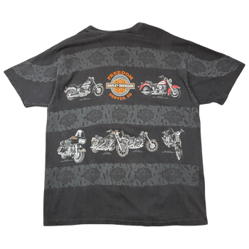 Vintage Harley Davidson 90th Anniversary Bikes Tee Black