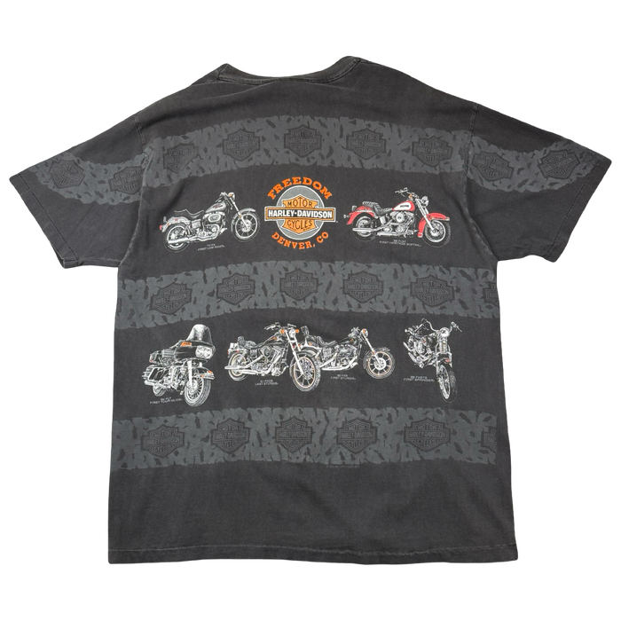 Vintage Harley Davidson 90th Anniversary Bikes Tee Black | Vitnage Clothing Store Canada