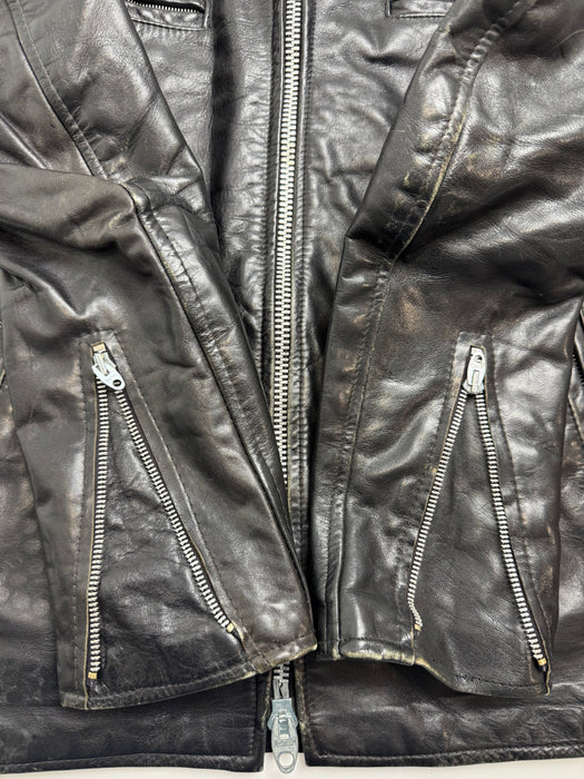 (S) Vintage British Cycle Leather Jacket Black | Vitnage Clothing Store Canada