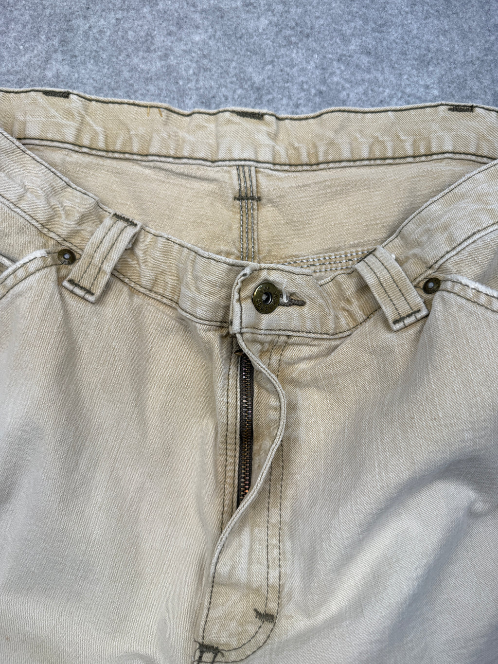 Vintage Lee Dungarees Carpenter Shorts Beige