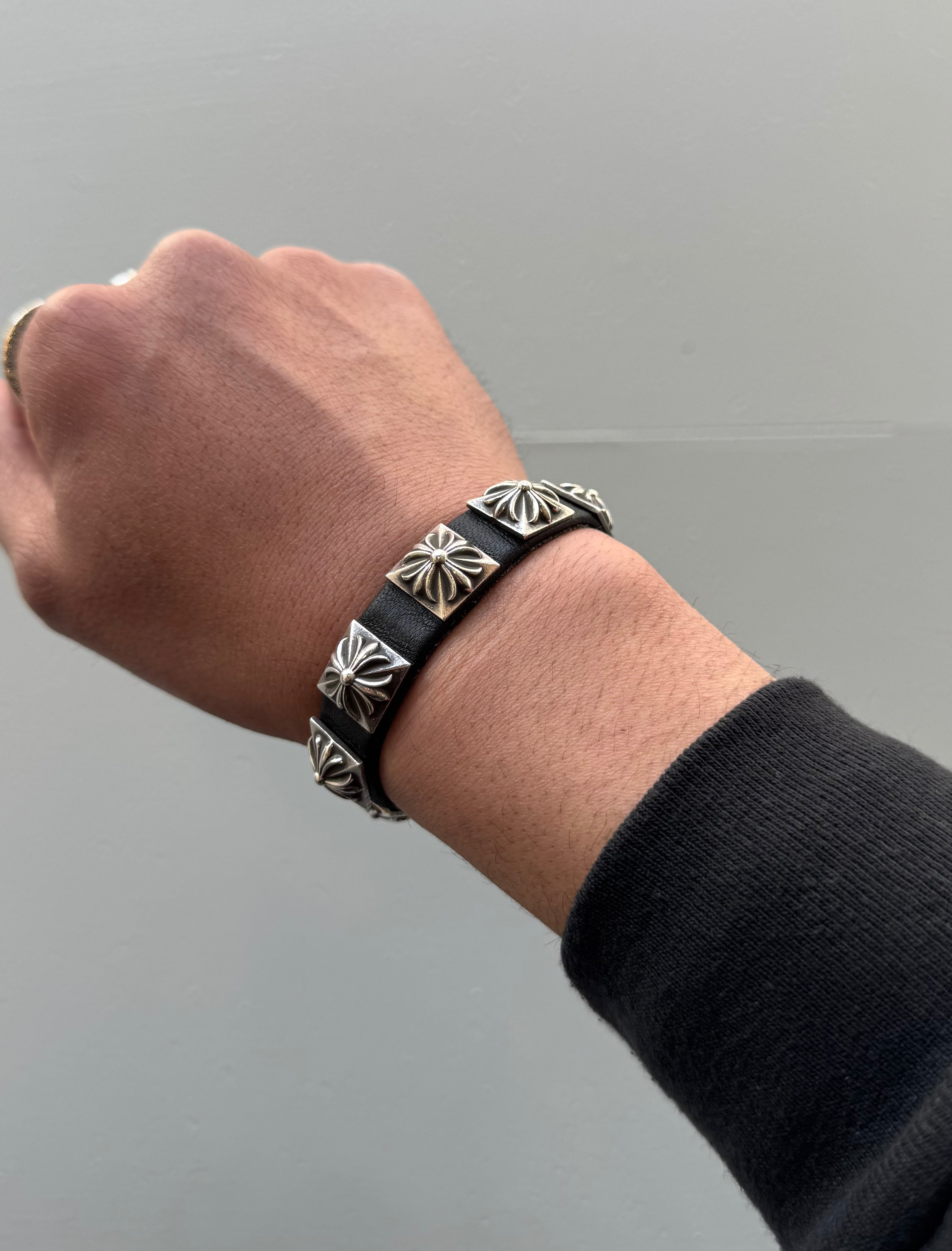 Chrome Hearts Plus Leather Bracelet