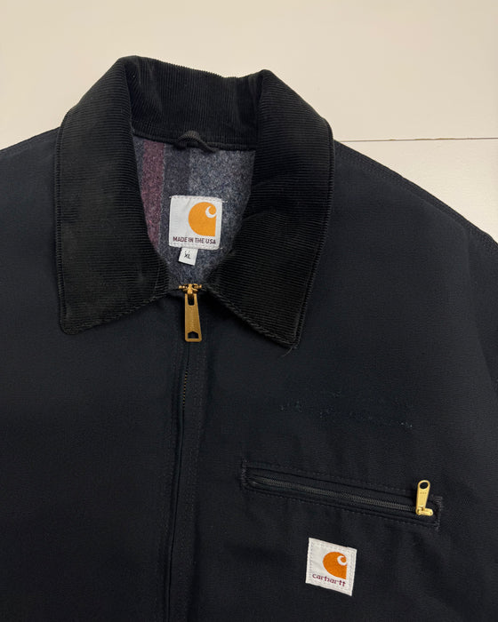 Vintage 2000s Carhartt Detroit Corporate Work Jacket Black | Vitnage Clothing Store Canada