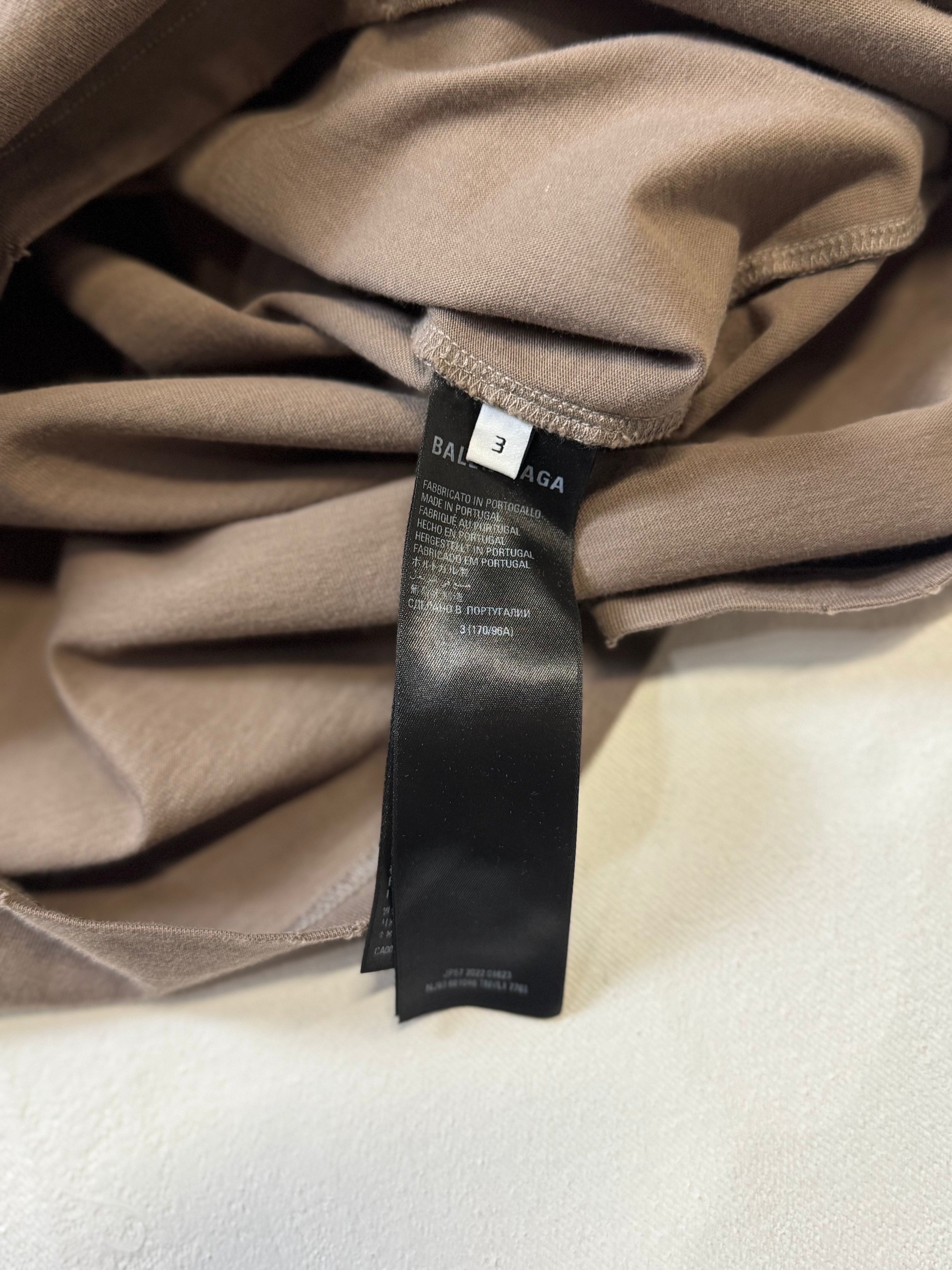Balenciaga Caps Logo L/S Tee Brown (USED)