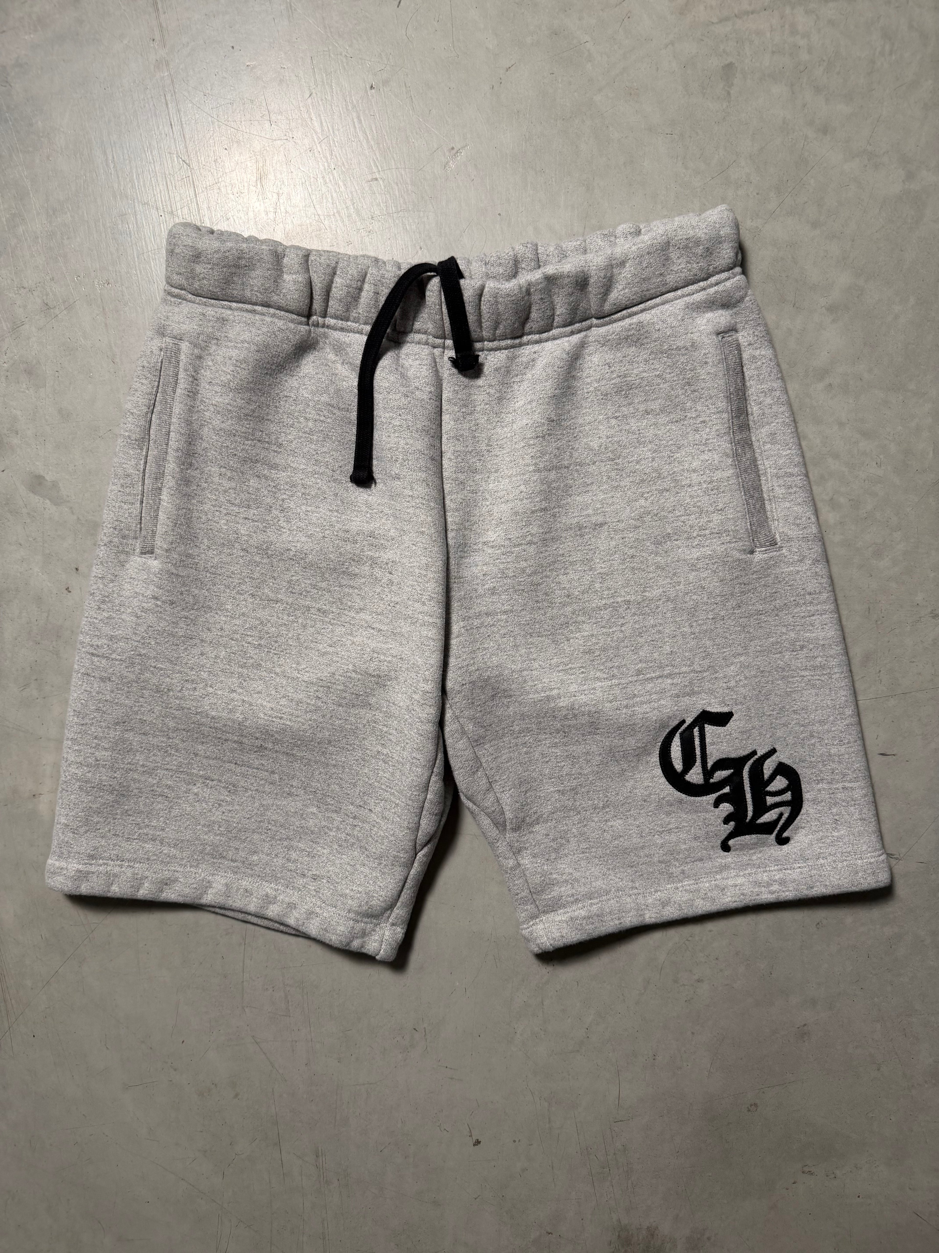 CHROME HEARTS NYLON CH LOGO SWEAT SHORTS GREY