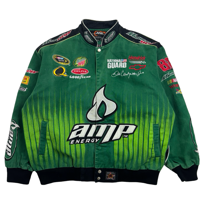 Vintage Dale Earnhardt Jr. AMP Energy Nascar Racing Jacket Green | Vitnage Clothing Store Canada