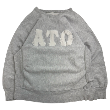 Vintage 90s Champion Reverse Weave Alpha Tau Omega Sweatshirt Grey