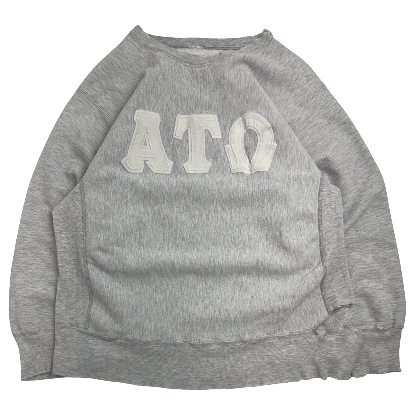 Vintage 90s Champion Reverse Weave Alpha Tau Omega Sweatshirt Grey