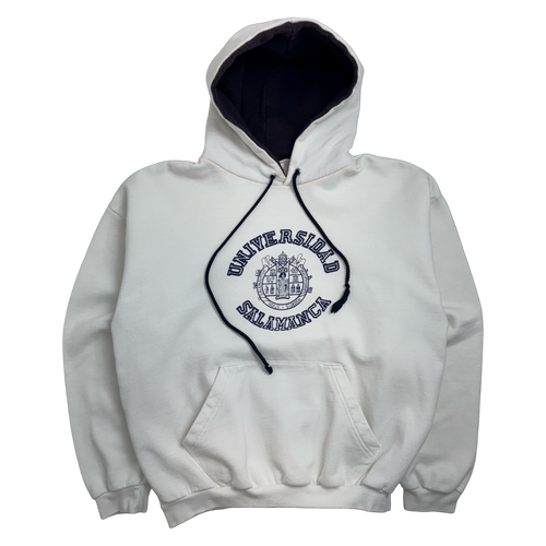 Vintage Universidad Salamanca Hoodie White | Vintage Clothing Store Canada