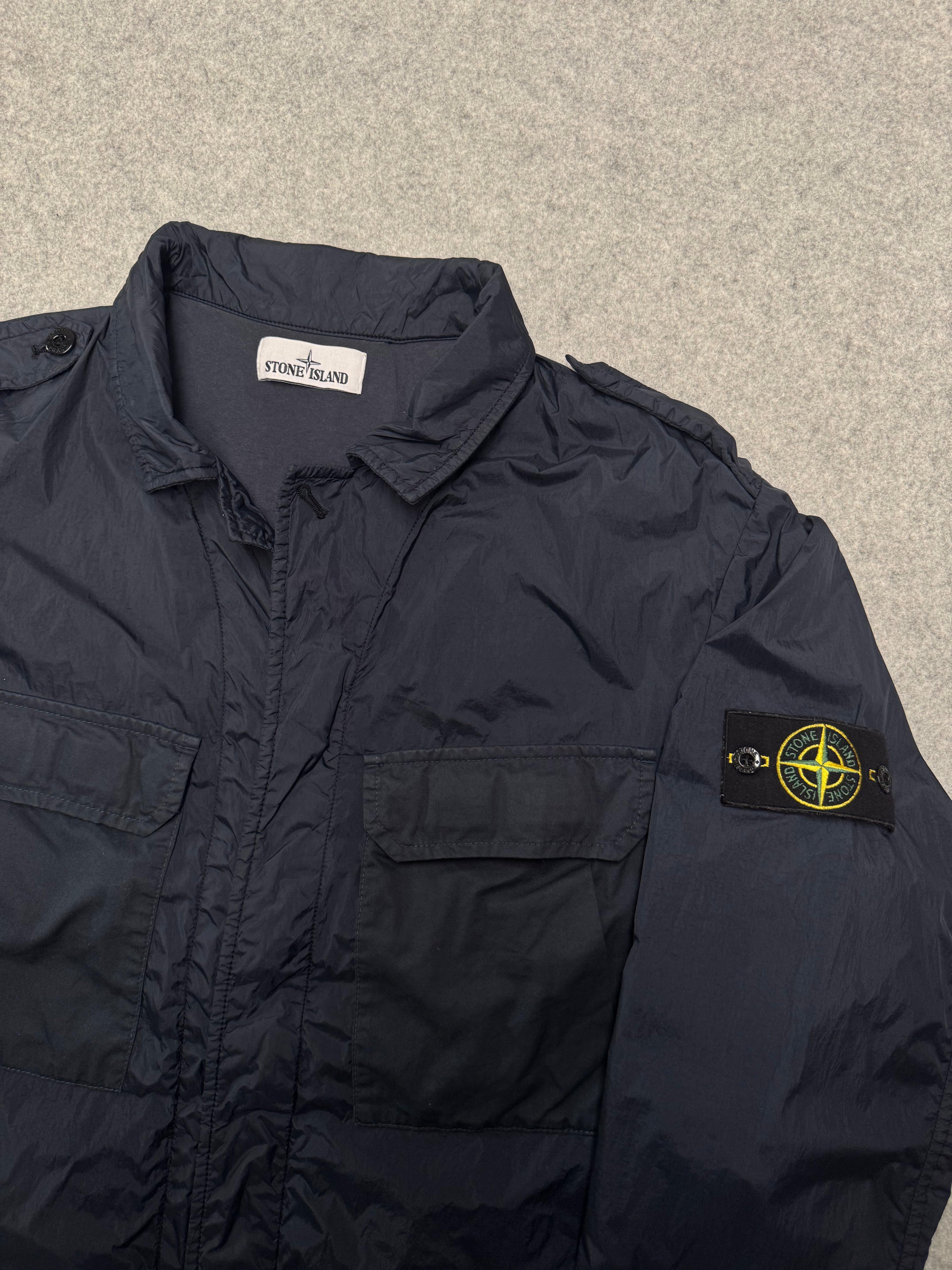 Stone Island Garment Dyed Crinkled Jacket Navy (USED)