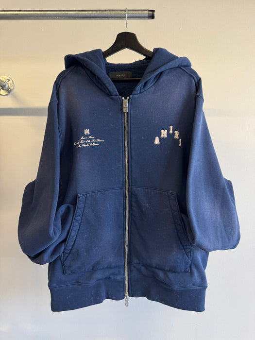 Amiri Vintage Collegiate Zip Up Sweater Blue (USED) | Vitnage Clothing Store Canada