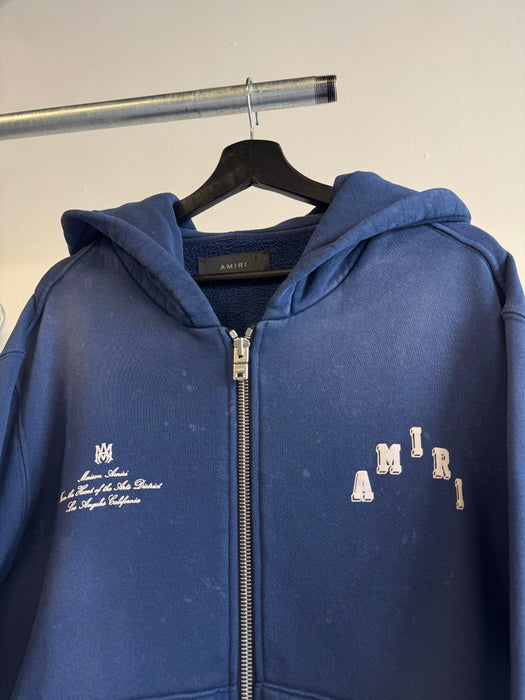 Amiri Vintage Collegiate Zip Up Sweater Blue (USED) | Vitnage Clothing Store Canada