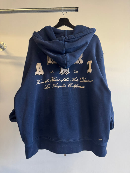 Amiri Vintage Collegiate Zip Up Sweater Blue (USED) | Vitnage Clothing Store Canada