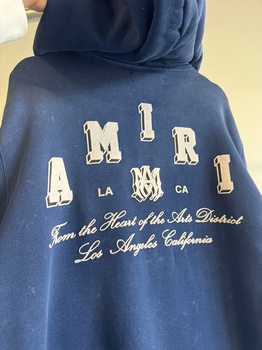 Amiri Vintage Collegiate Zip Up Sweater Blue (USED) | Vitnage Clothing Store Canada