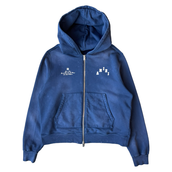 Amiri Vintage Collegiate Zip Up Sweater Blue (USED) | Vitnage Clothing Store Canada
