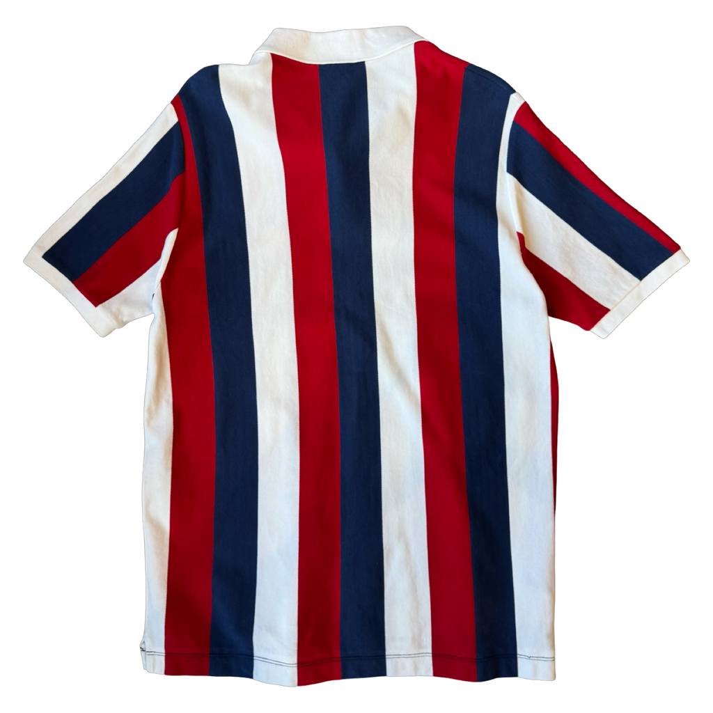 Gucci Logo Baiadera Striped Polo Tee Red/White/Blue (USED)