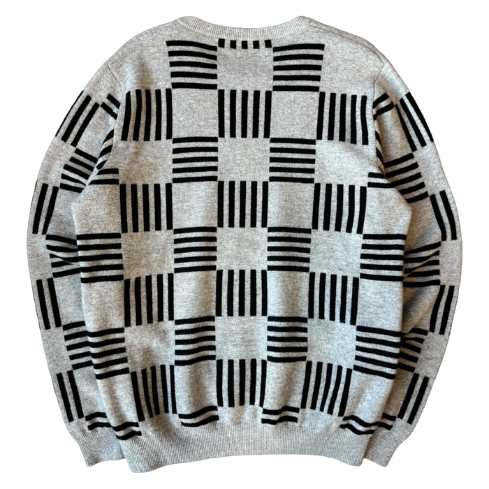 Louis Vuitton Distorted Damier Crewneck Grey (USED) | Vitnage Clothing Store Canada