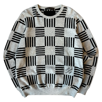 Louis Vuitton Distorted Damier Crewneck Grey (USED)