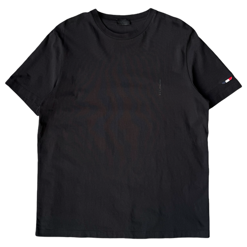 Moncler Vertical Logo Tee Black (USED) | Vintage Clothing Store Canada