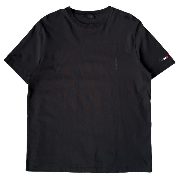 Moncler Vertical Logo Tee Black (USED) | Vitnage Clothing Store Canada