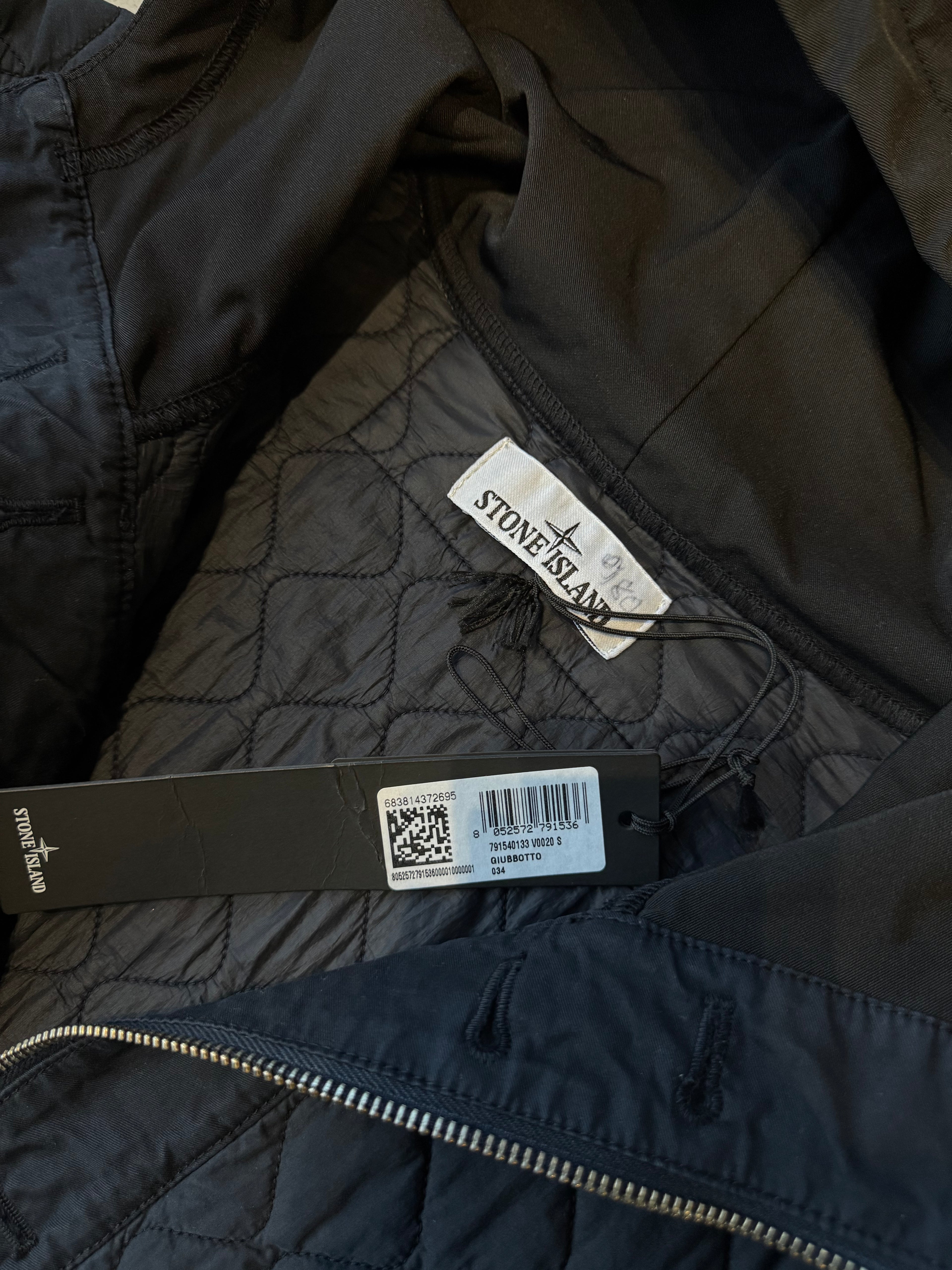 Stone Island Quilted Hooded Zip Up Jacket Navy (USED)