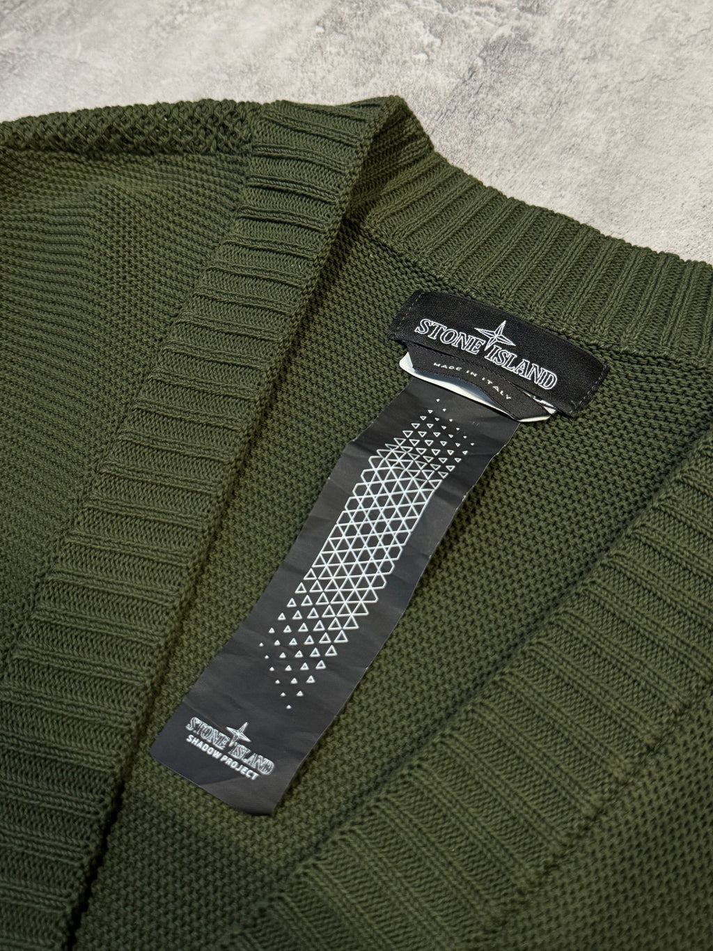 Stone Island Shadow Project Knit Cardigan Olive