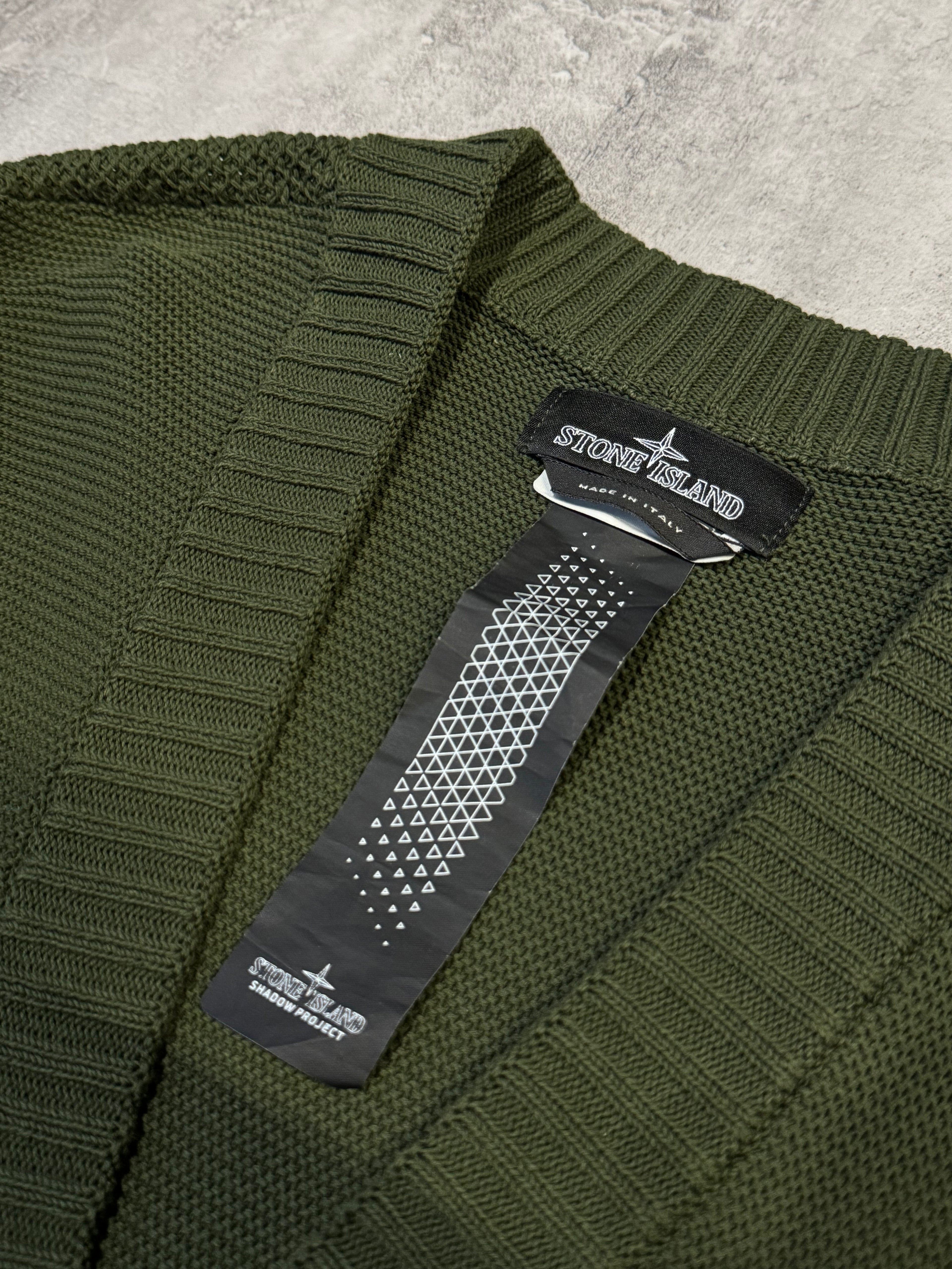 Stone Island Shadow Project Knit Cardigan Olive