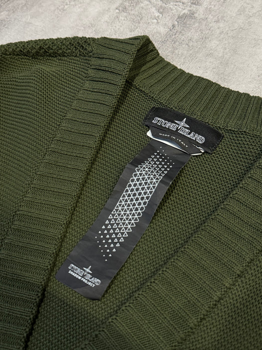 Stone Island Shadow Project Knit Cardigan Olive | Vitnage Clothing Store Canada