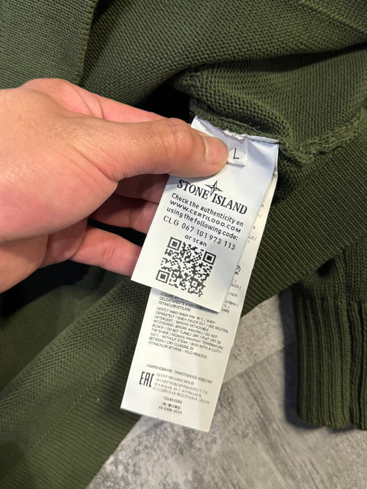 Stone Island Shadow Project Knit Cardigan Olive | Vitnage Clothing Store Canada