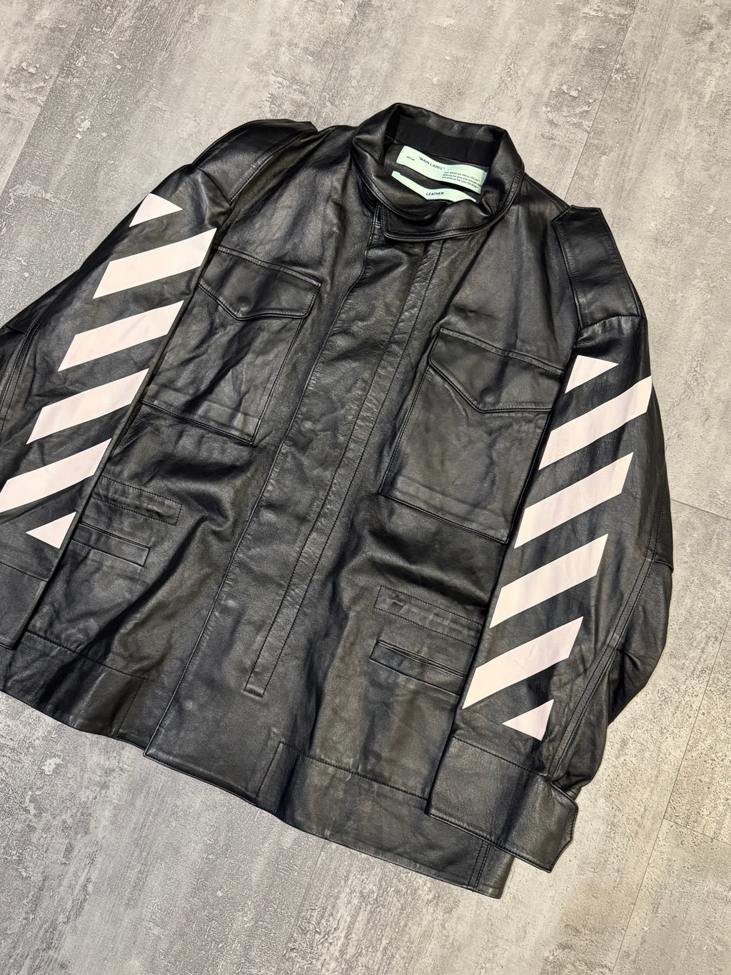 Off-White Arrows Leather Jacket Black (USED)