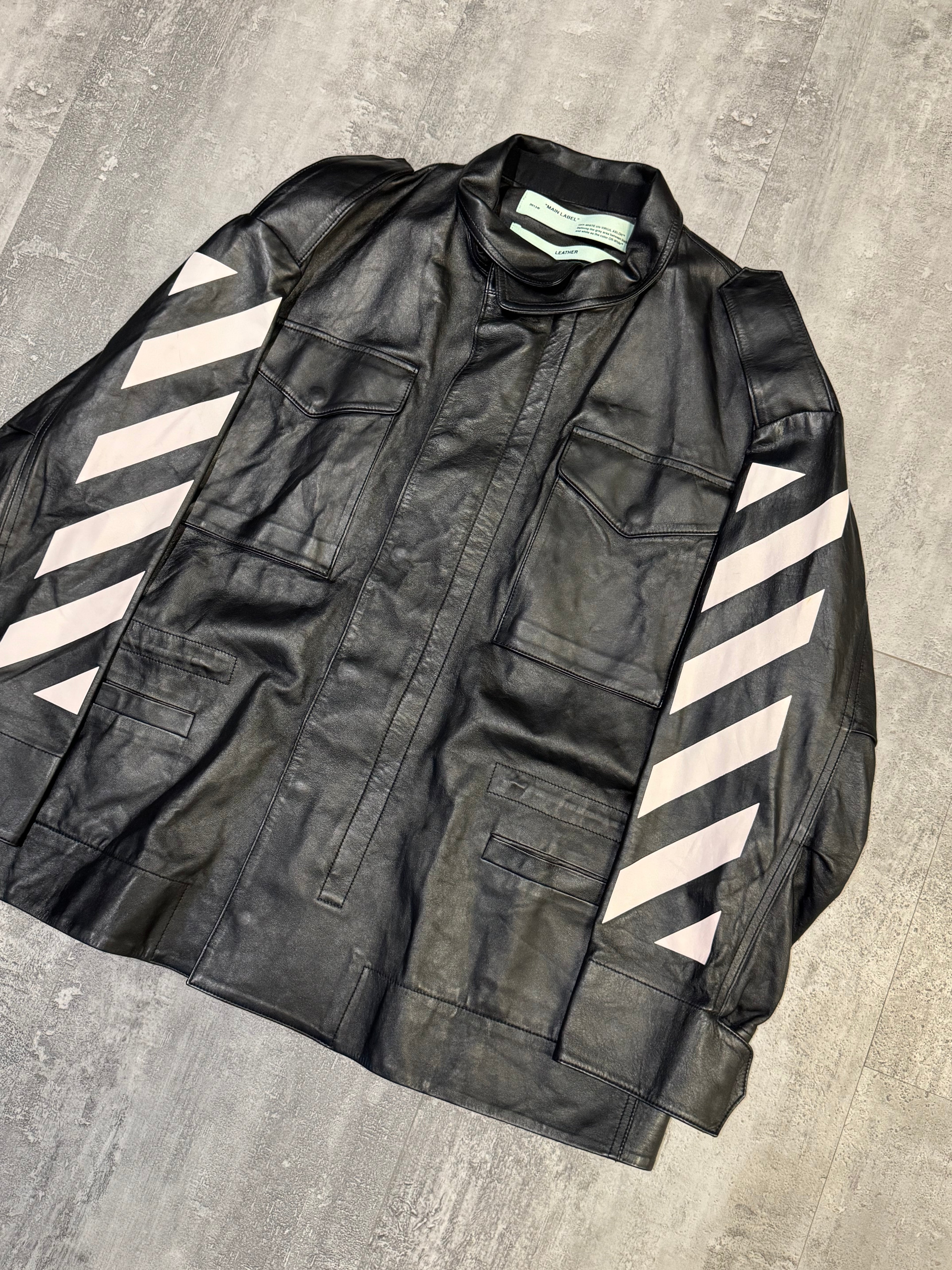 Off-White Arrows Leather Jacket Black (USED)