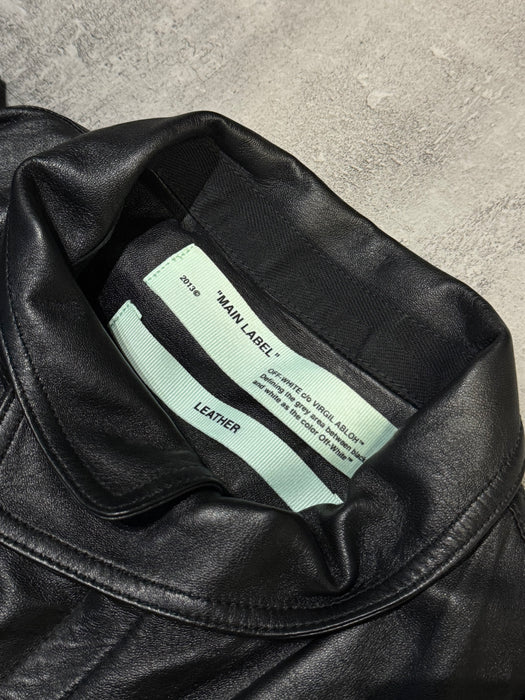 Off-White Arrows Leather Jacket Black (USED) | Vitnage Clothing Store Canada