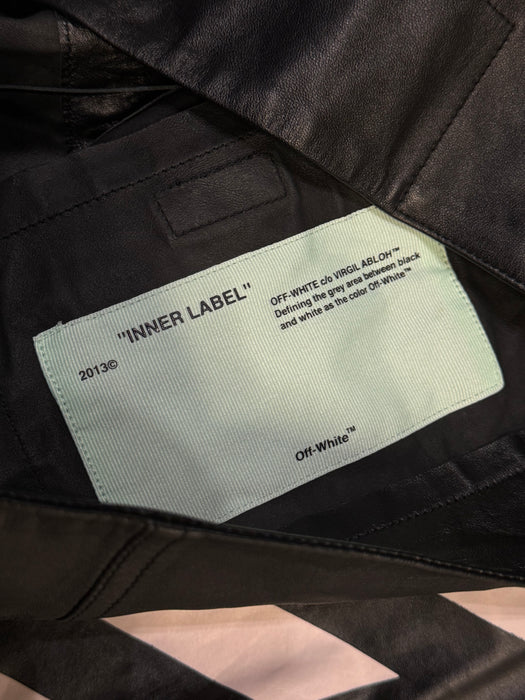 Off-White Arrows Leather Jacket Black (USED) | Vitnage Clothing Store Canada